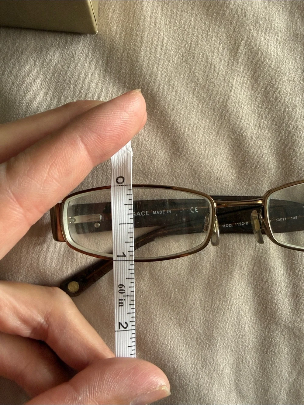 Versace Gold Metal Rectangular Women's Glasses with White Case